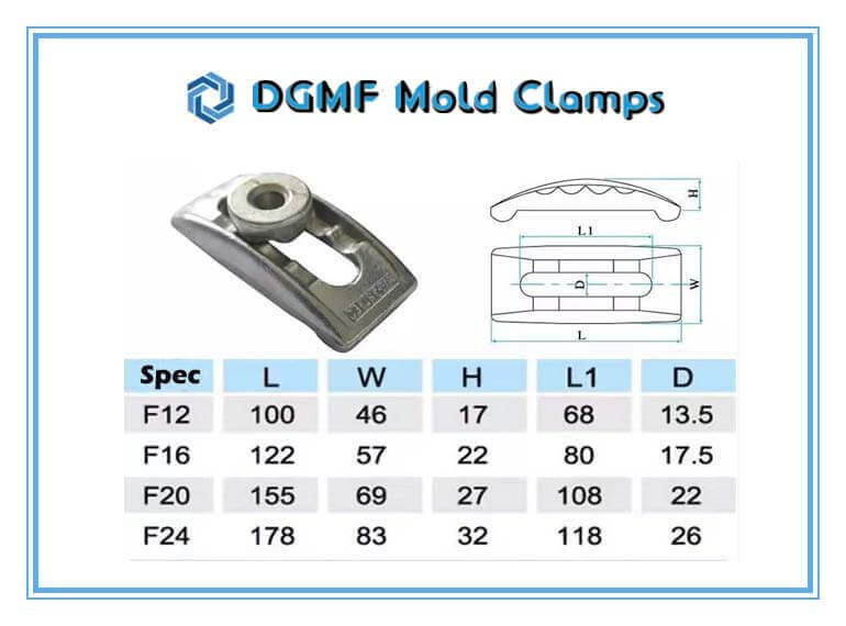DGMF Mold Clamps Co., Ltd - Hardened Universal Mold Clamp Specifications