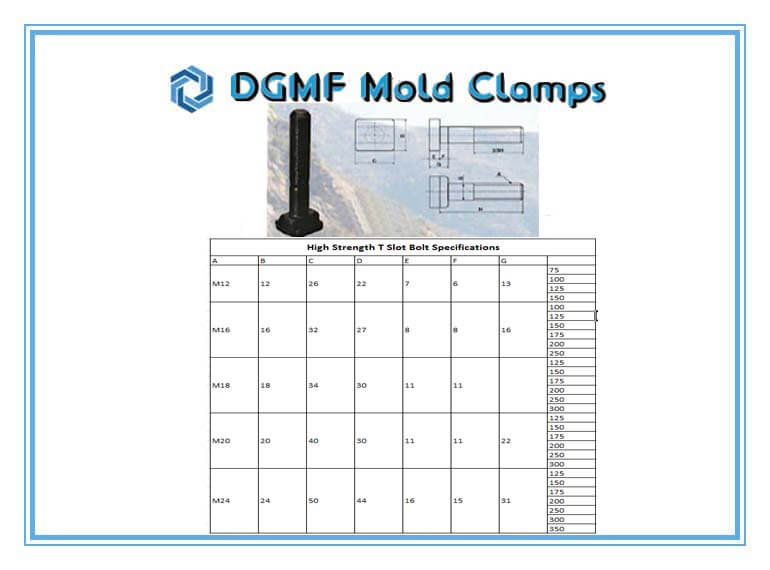 DGMF Mold Clamps Co., Ltd - High Strength T-Slot Bolt Specifications