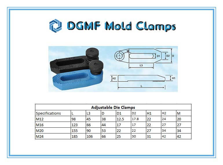DGMF Mold Clamps Co., Ltd - High-quality Adjustable Die Clamp Specifications