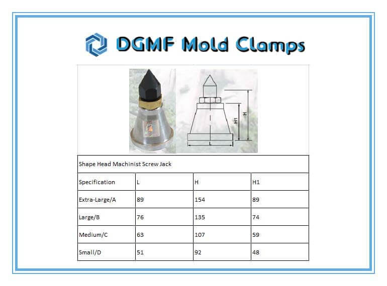 DGMF Mold Clamps Co., Ltd - High-quality Shape Head Machinist Screw Jack Specifications