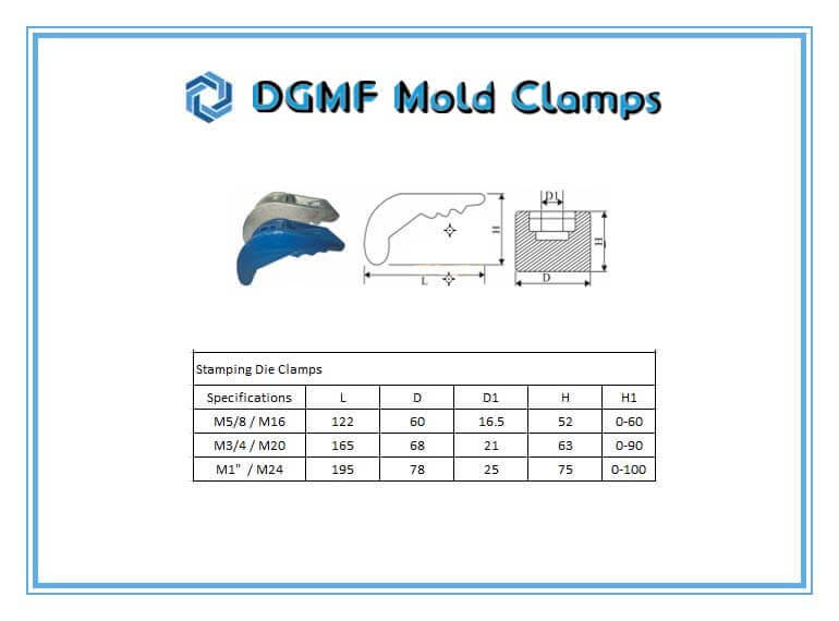 DGMF Mold Clamps Co., Ltd - Stamping Die Clamp For Molding Specifications
